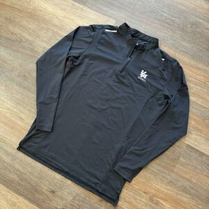 YoungLA Black 1/4 Zip Lightweight Pullover Men's Sz L Gym Olympia Workout